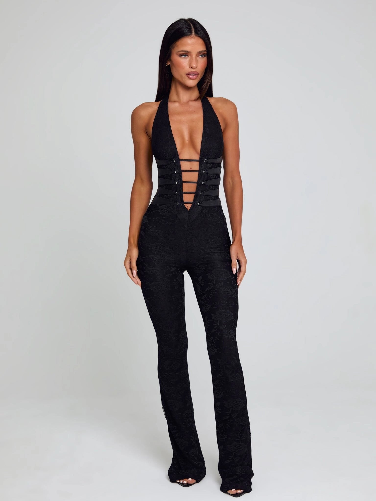 LaPose Sawyer Lace Mesh Jumpsuit