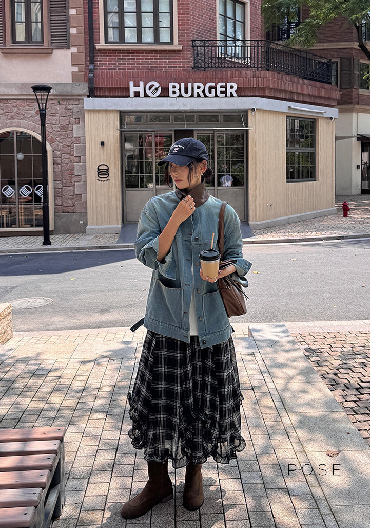 Saydee Panelled Washed Denim Jacket [8IF673CE]