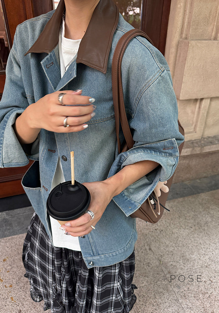 Saydee Panelled Washed Denim Jacket [AYYPG7RV]