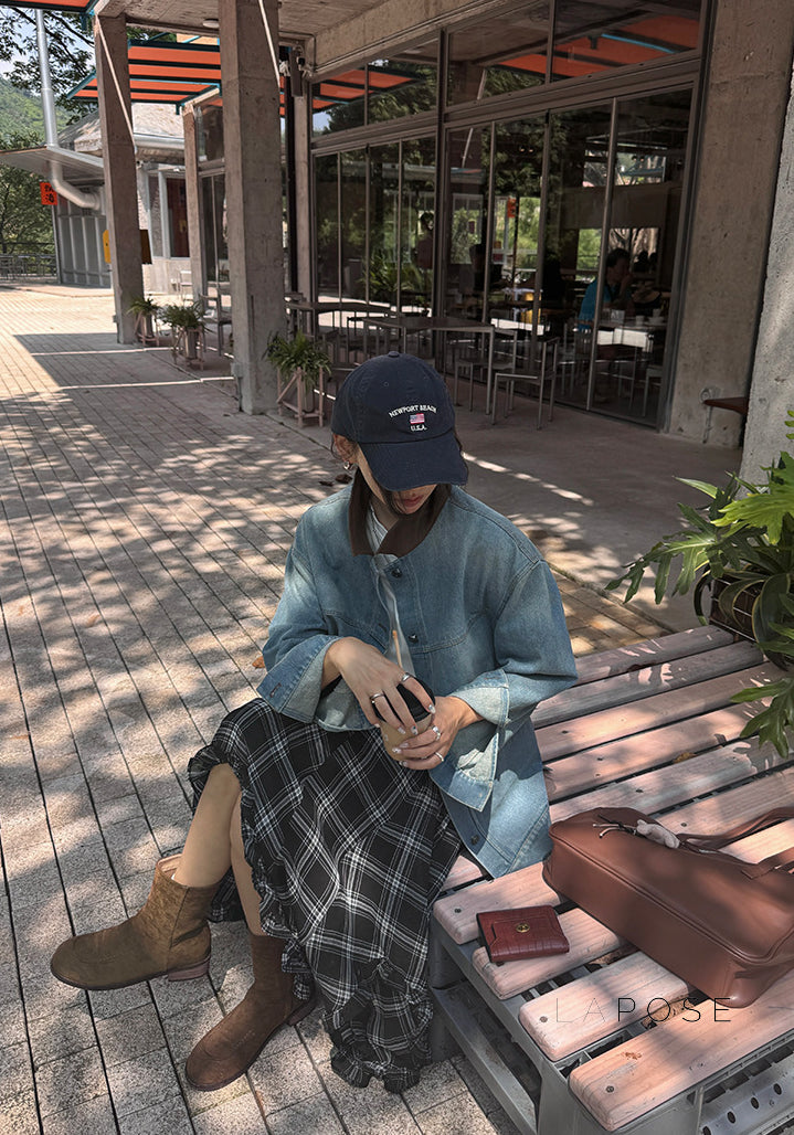 Saydee Panelled Washed Denim Jacket [E5BI9G8X]