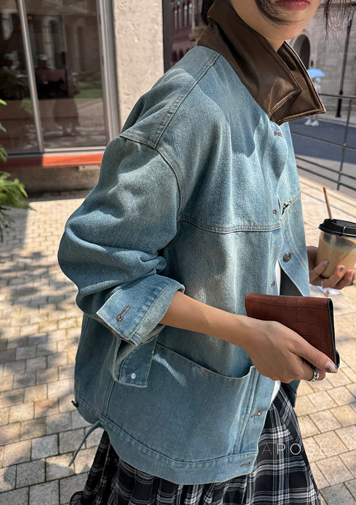 Saydee Panelled Washed Denim Jacket [DQ1PGS69]