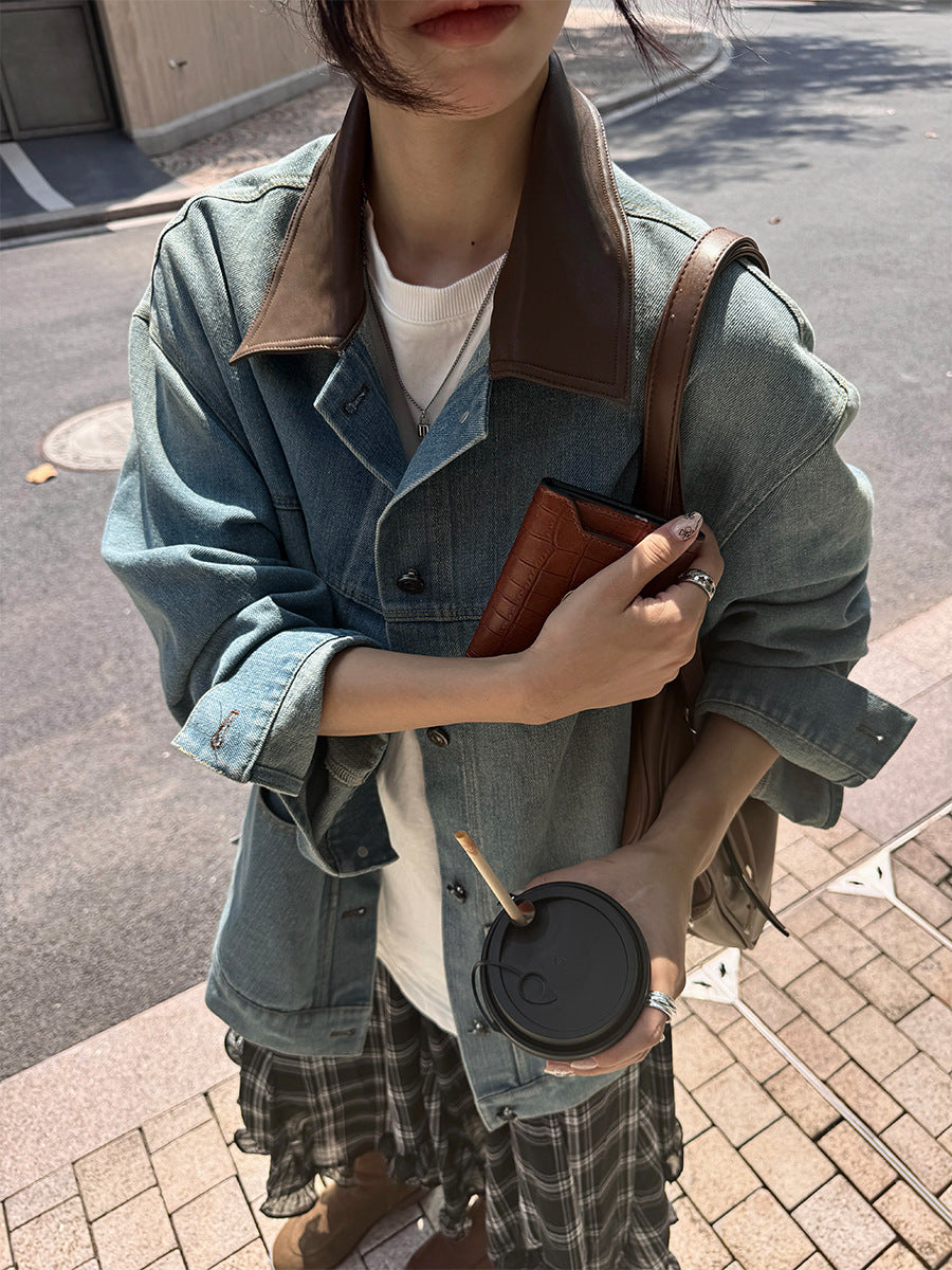 Saydee Panelled Washed Denim Jacket [88XVFS8Q]