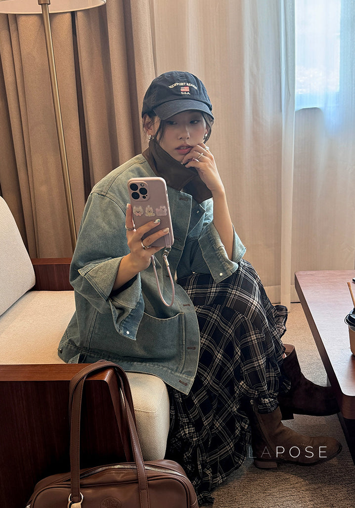 Saydee Panelled Washed Denim Jacket [OVLV3ISP]