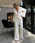 Sedona Ruffled Wide-Leg Pant Set [TN4SYUIB]