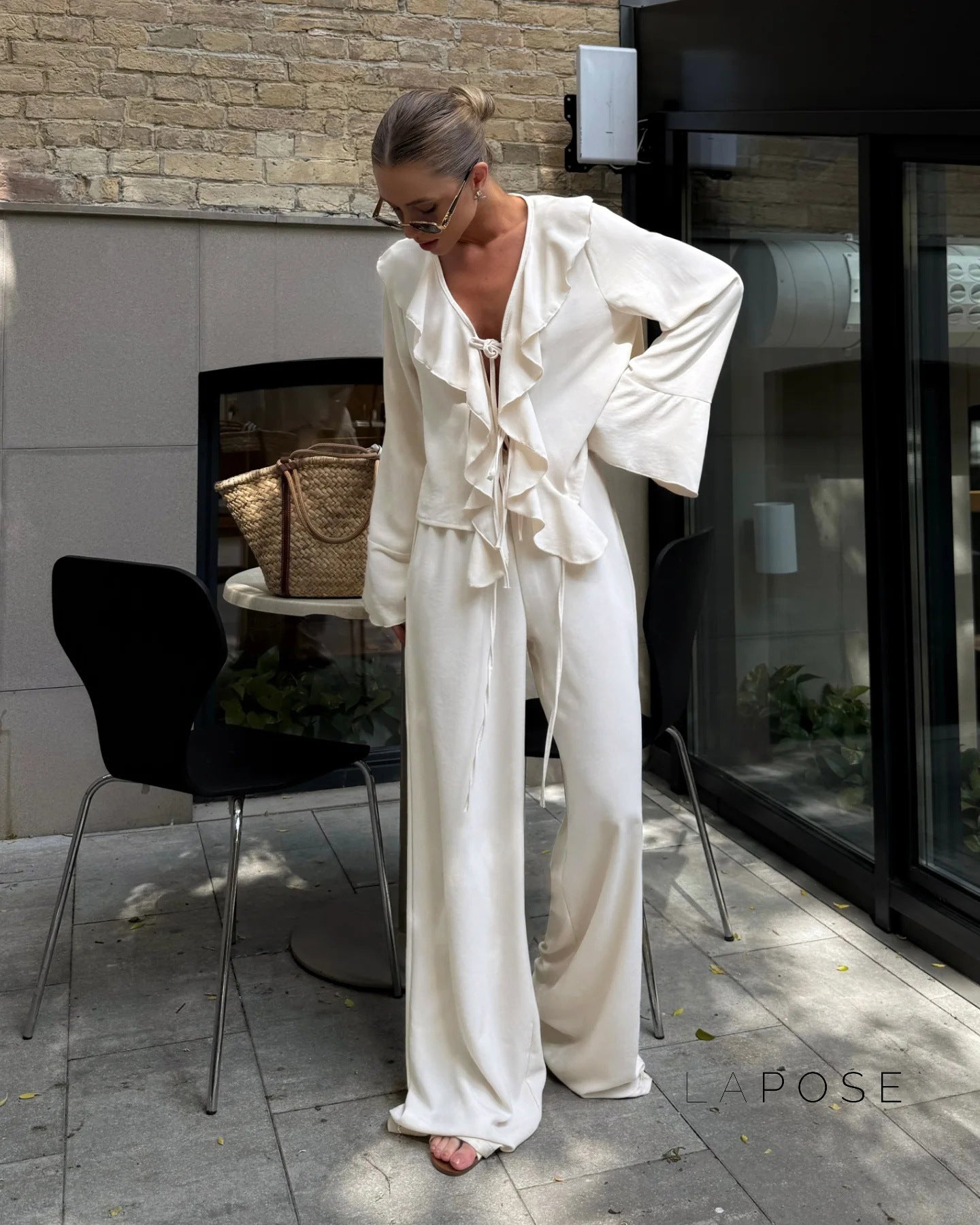 Sedona Ruffled Wide-Leg Pant Set [TN4SYUIB]