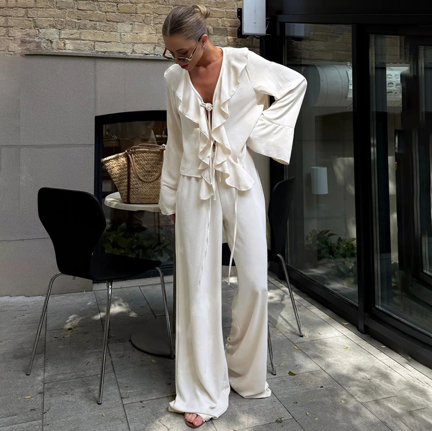 Sedona Ruffled Wide-Leg Pant Set [ZOBLDOOL]
