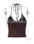 Sehaj Halter Lace-Up Crop Top [P8GM7SC4]
