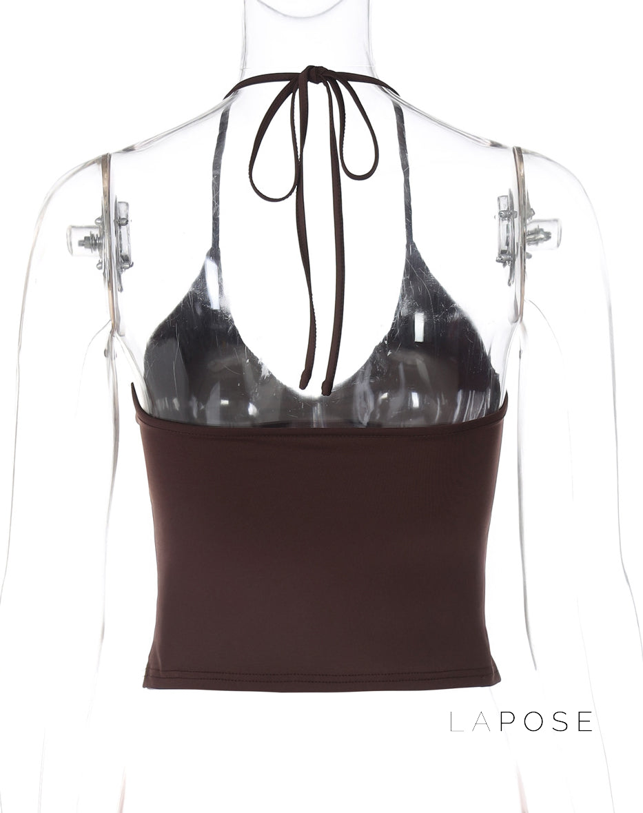 Sehaj Halter Lace-Up Crop Top [P8GM7SC4]