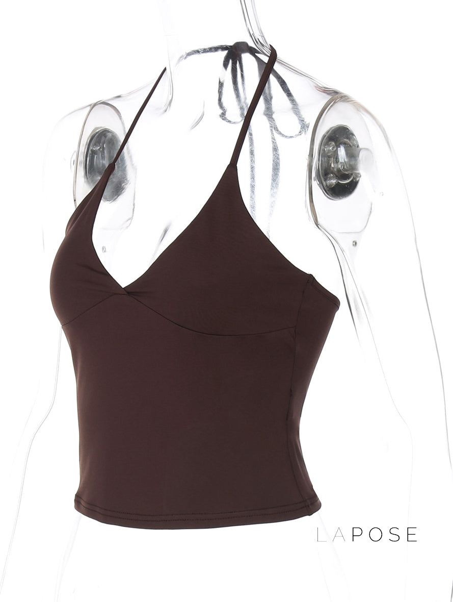 Sehaj Halter Lace-Up Crop Top [7JILTRUE]