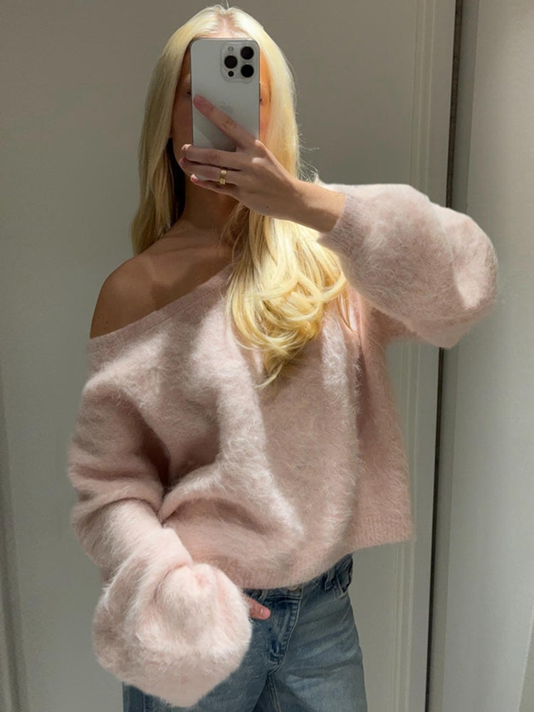 Selene Off Shoulder Knit Sweater [DOR3GHJJ]