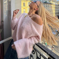 Selene Off Shoulder Knit Sweater [N23H76NV]