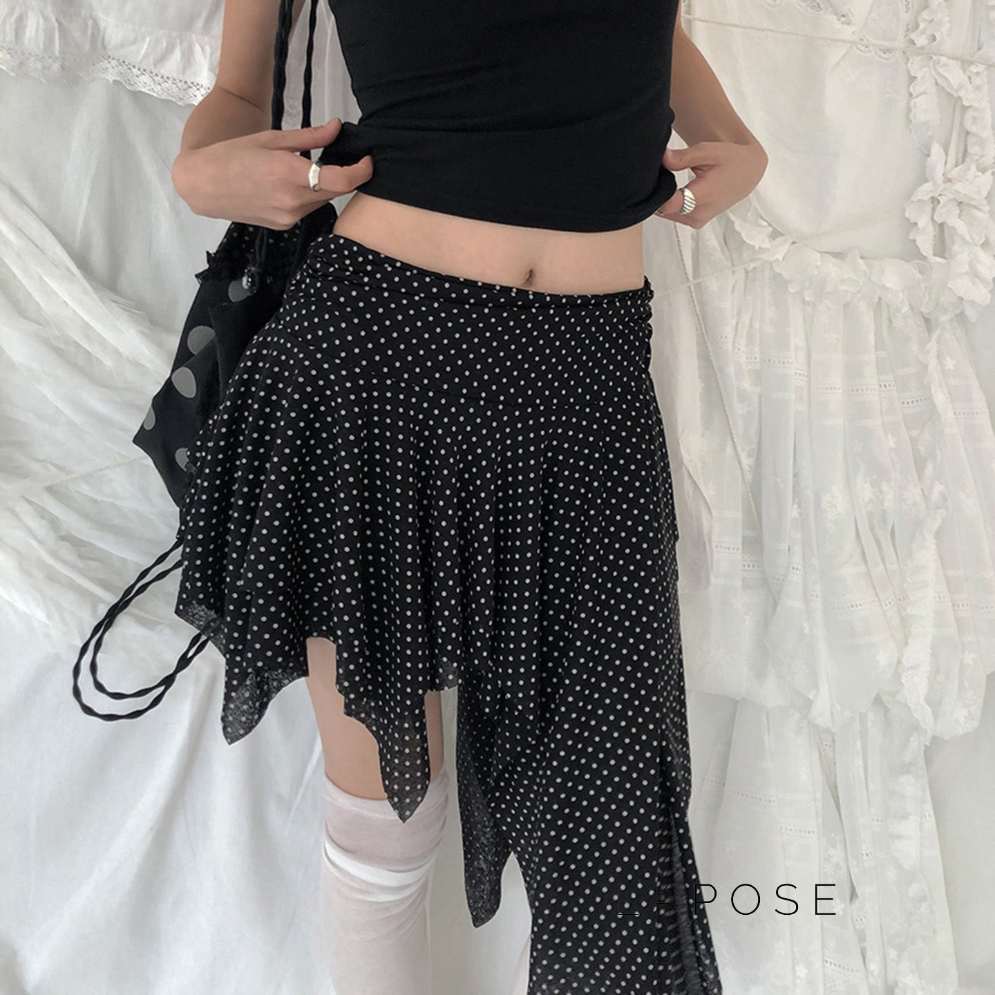 Sephora Asymmetric Polka Skirt [6ZGCCFGC]