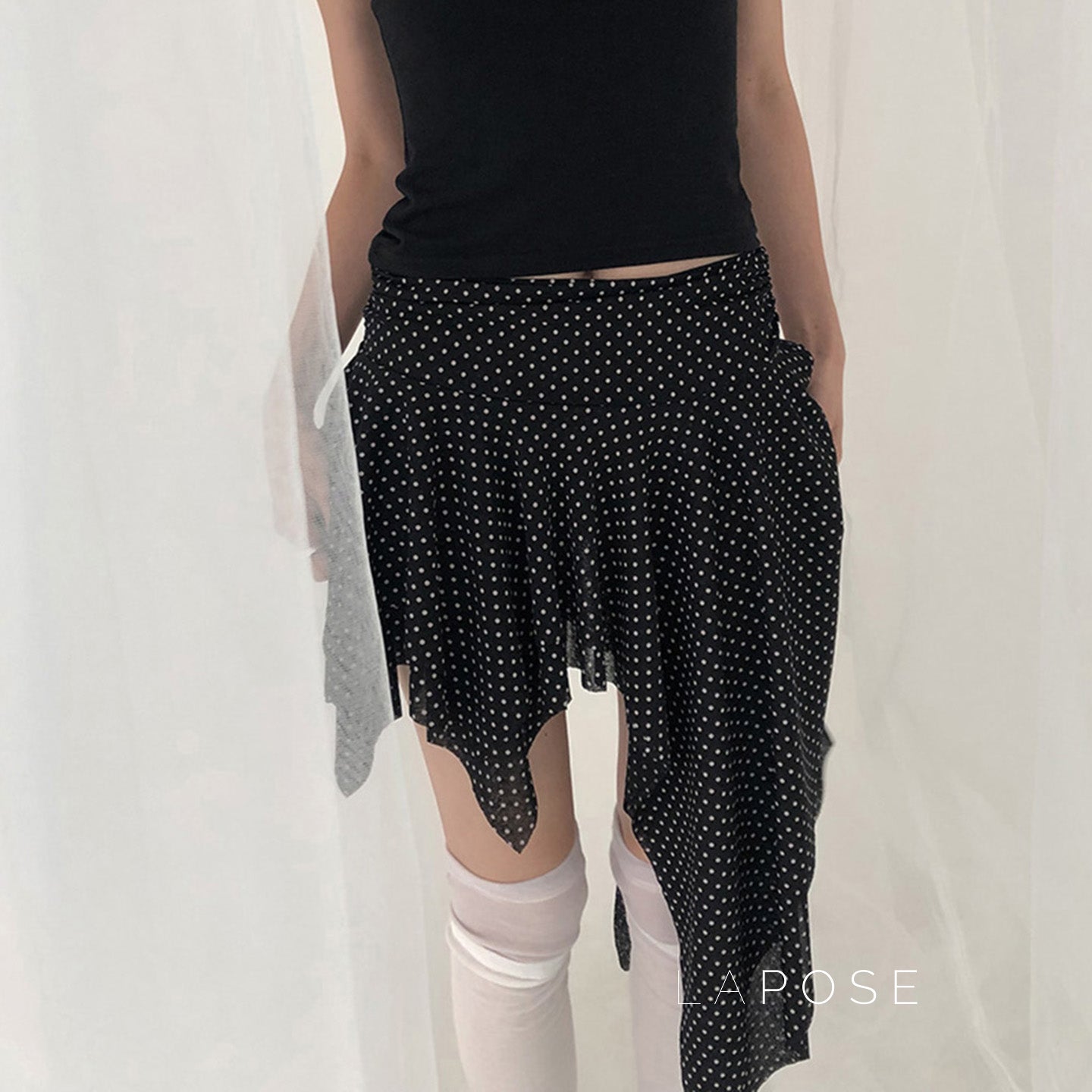 Sephora Asymmetric Polka Skirt [DHD20VU8]