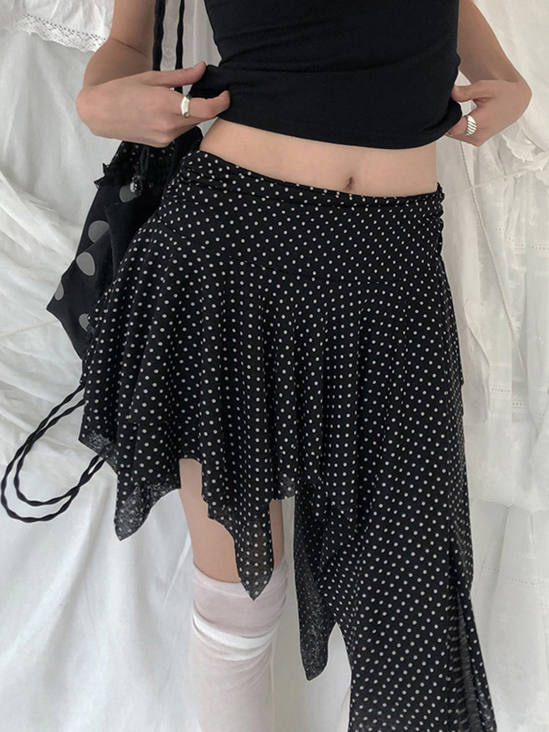 Sephora Asymmetric Polka Skirt [FEYDMFDC]