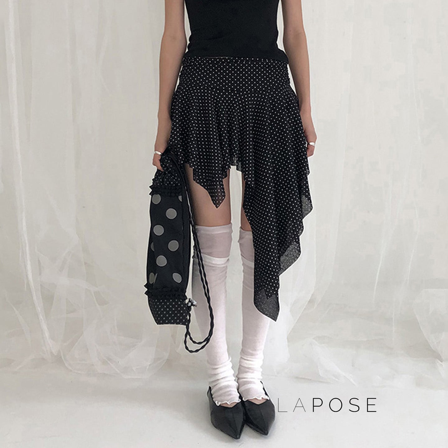 Sephora Asymmetric Polka Skirt [PES83AGE]