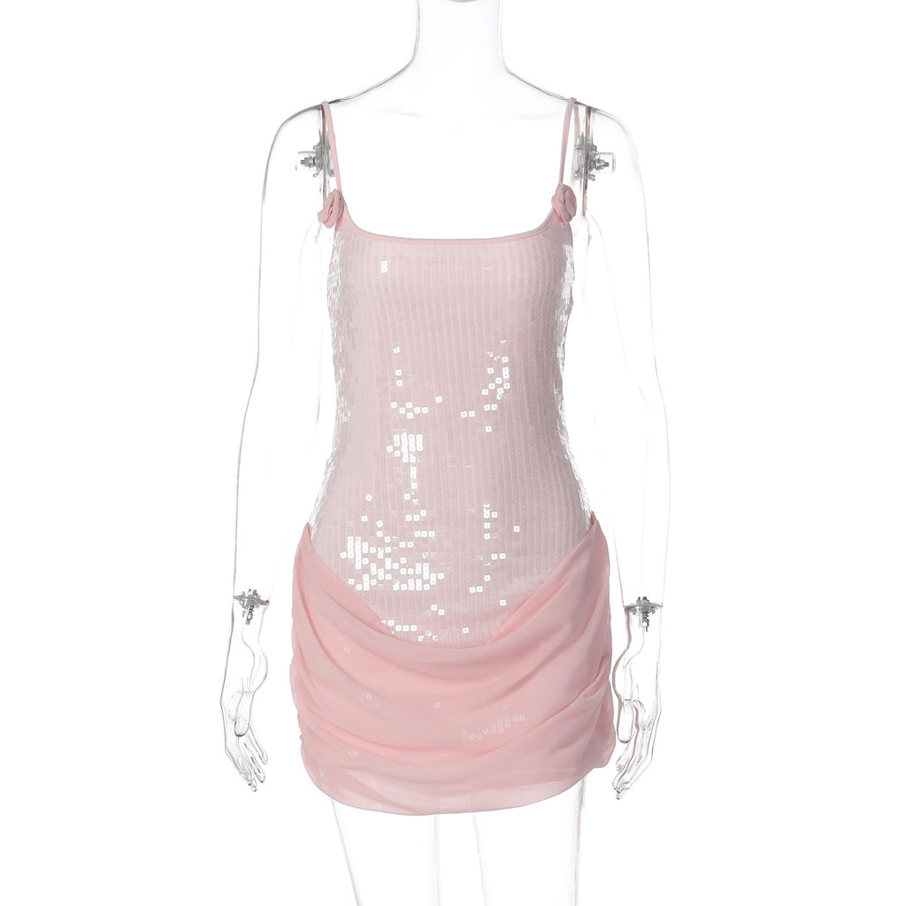 Sequin Floral Bodycon Mini Dress [XT0AY24Z]