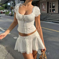 Serina Puff Sleeve Skirt Set [GWLP7WWZ]