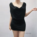 Serina Studded Halter Mini Dress [AFEH1IT0]