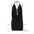 Serina Studded Halter Mini Dress [5UKX2CCB]