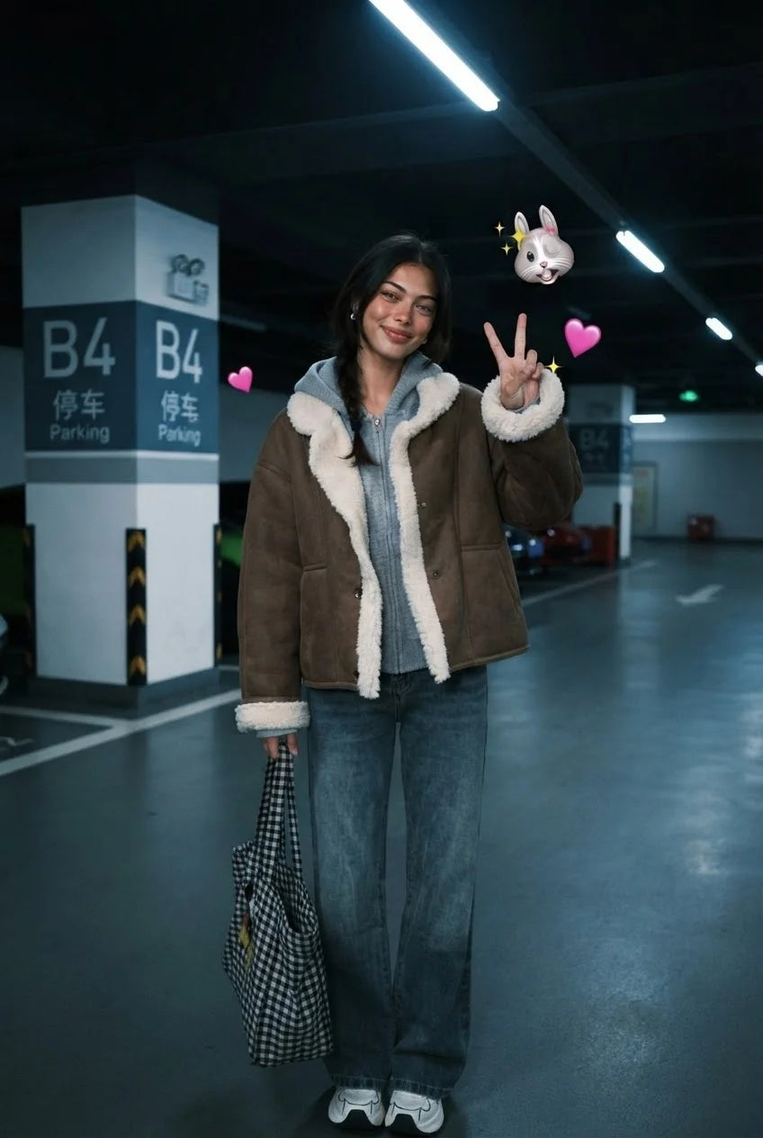 LaPose - Shai Faux Shearling Aviator Jacket