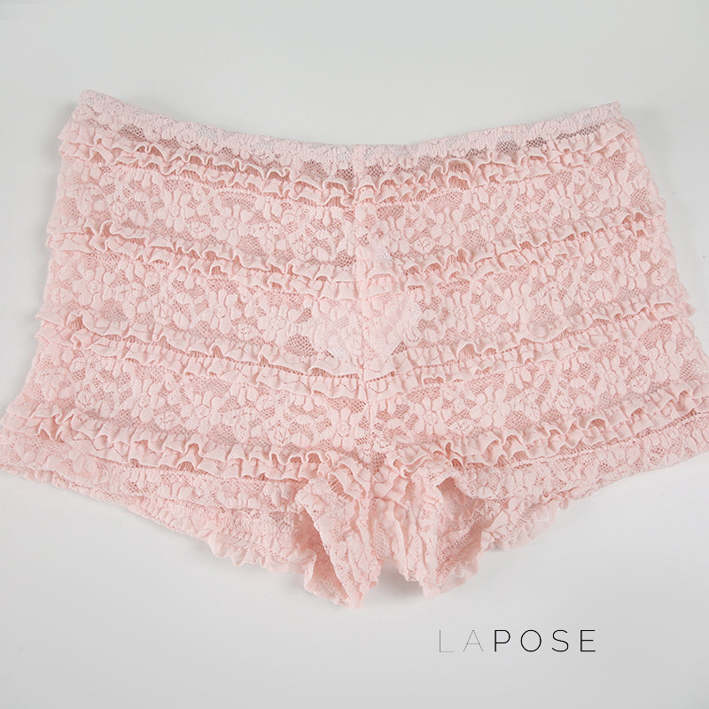 Shaindel Pink Lace Shorts [Z0S1YN4U]