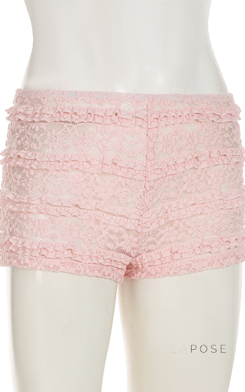 Shaindel Pink Lace Shorts [IO8SRKCJ]