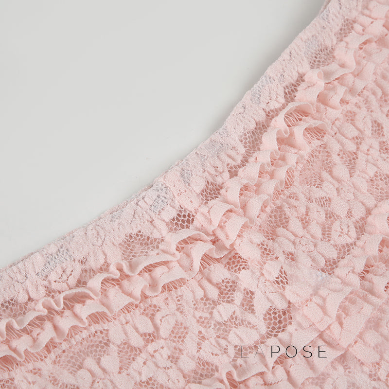Shaindel Pink Lace Shorts [BNSF8D5V]