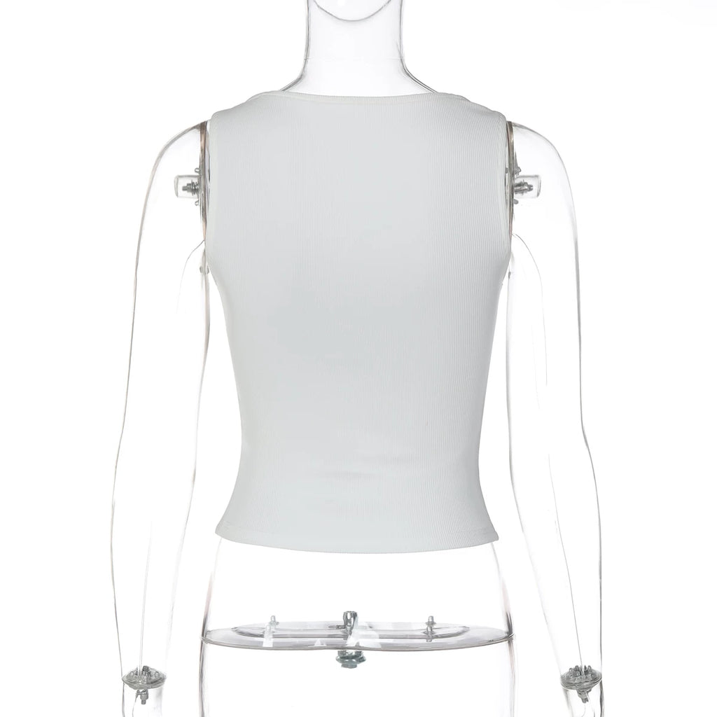 Shamiyah Lace Trim Ribbed Tank