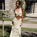 Shawna Twisted Halter Maxi Skirt Set [FLB63JP2]