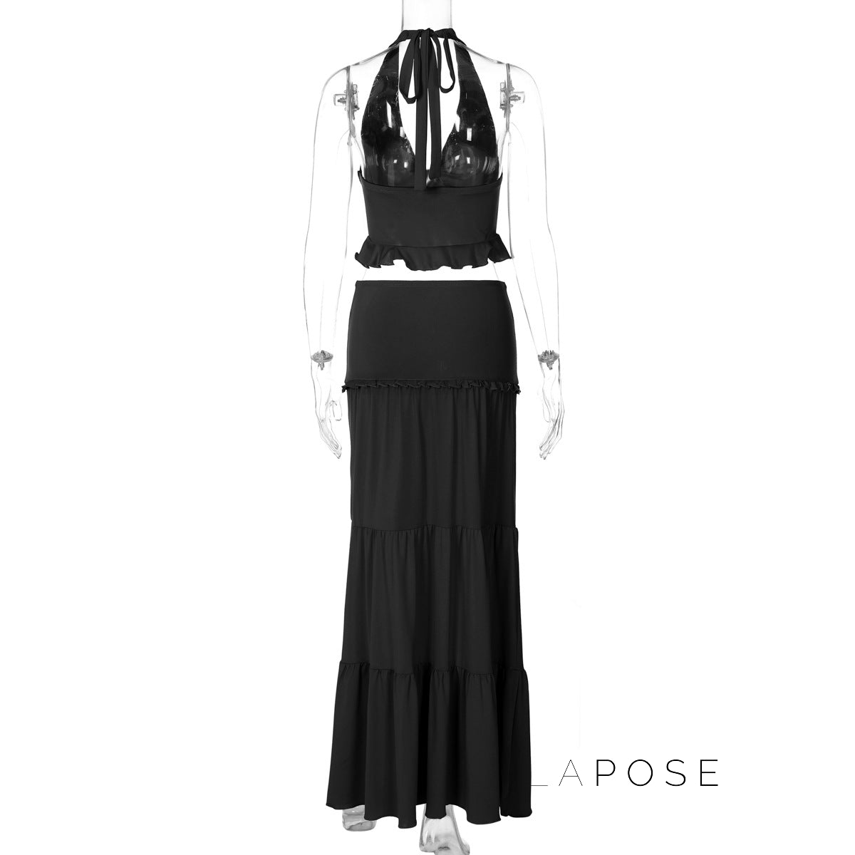 Shawna Twisted Halter Maxi Skirt Set [5TRQNYNX]