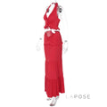 Shawna Twisted Halter Maxi Skirt Set [96SCYODT]