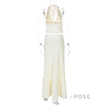 Shawna Twisted Halter Maxi Skirt Set [PIU6V957]