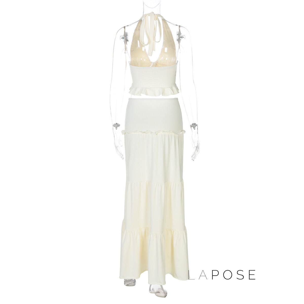 Shawna Twisted Halter Maxi Skirt Set [PIU6V957]