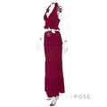 Shawna Twisted Halter Maxi Skirt Set [WPXDT4PJ]