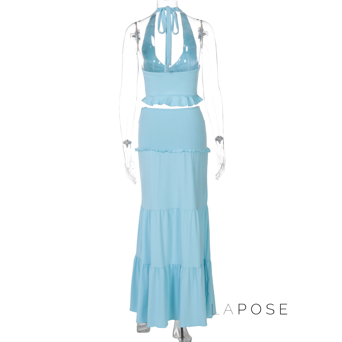 Shawna Twisted Halter Maxi Skirt Set [I0IOTJ73]