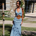 Shawna Twisted Halter Maxi Skirt Set [YLHRKU63]