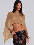 Sheer Mesh Sleeveless Sweater Top [C817IORJ]