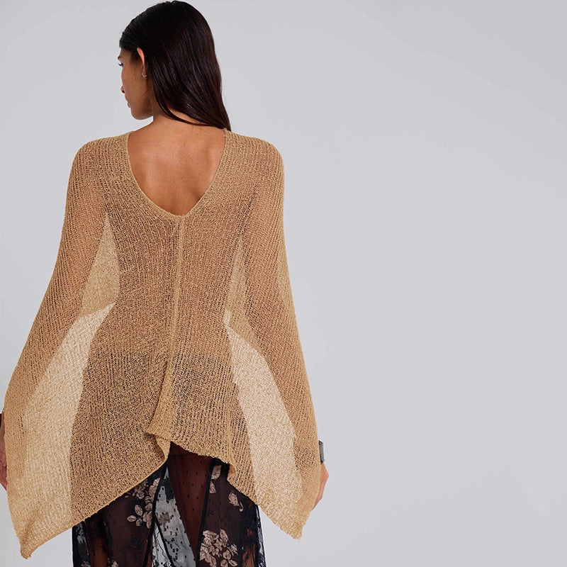 Sheer Mesh Sleeveless Sweater Top [0PGD9TX3]