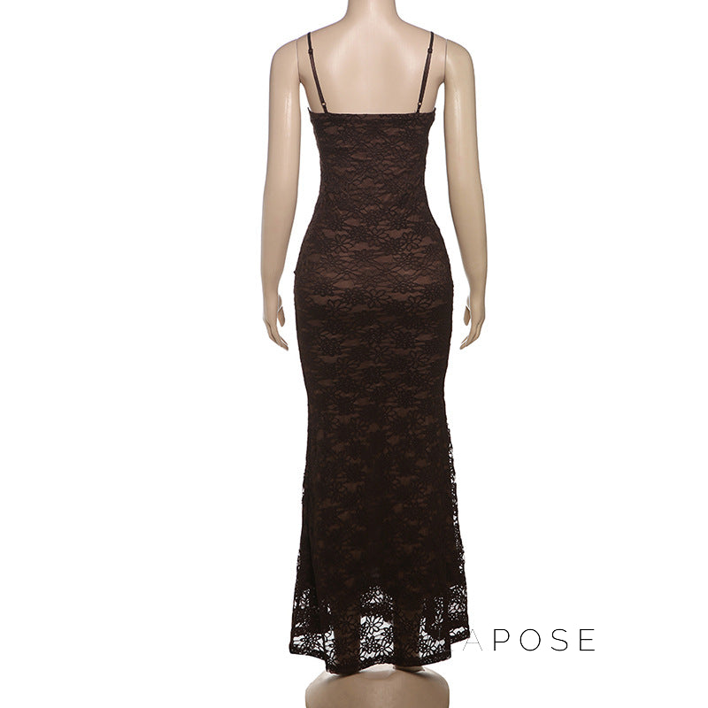 Sheridan Lace Patchwork Midi Dress [5SZW5I1A]