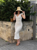 Shifra Ruffled V-Neck Knit Dress [SMFLXFSS]