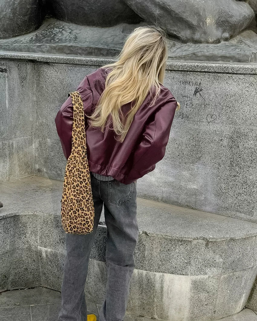 LaPose - Shiloh Oversized Retro Faux Leather Jacket