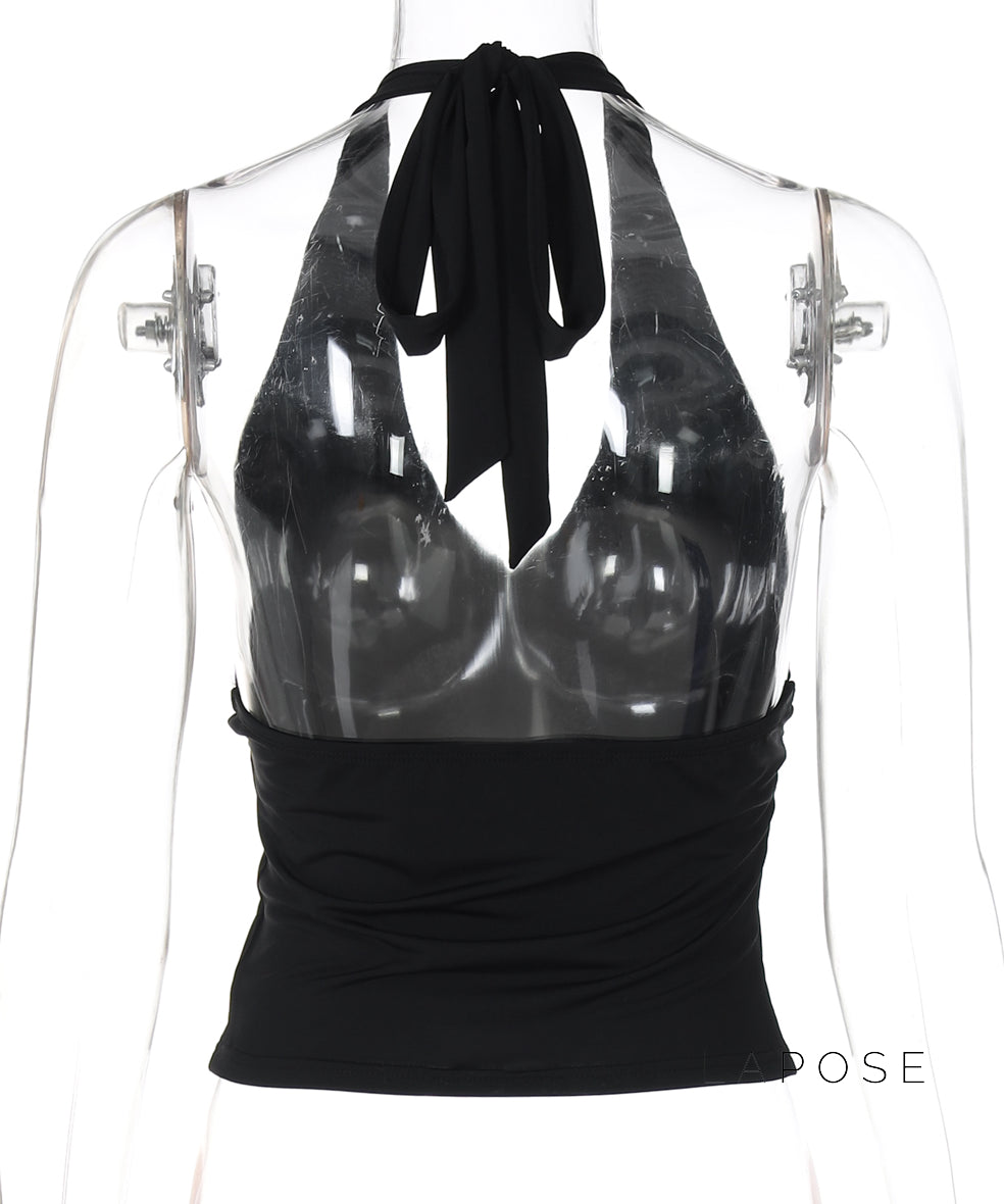 Shirley Halter Backless Crop Top [PPKJ2G2G]
