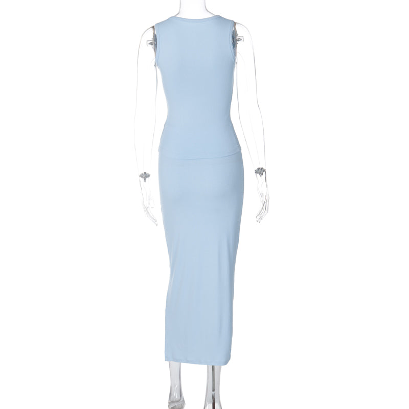 Shrinika Ribbed Skirt Set