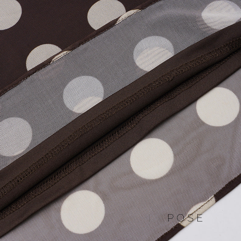 Sia Polka Dot Mesh Skirt [24BD1QPD]