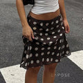 Sia Polka Dot Mesh Skirt [TX3M113P]
