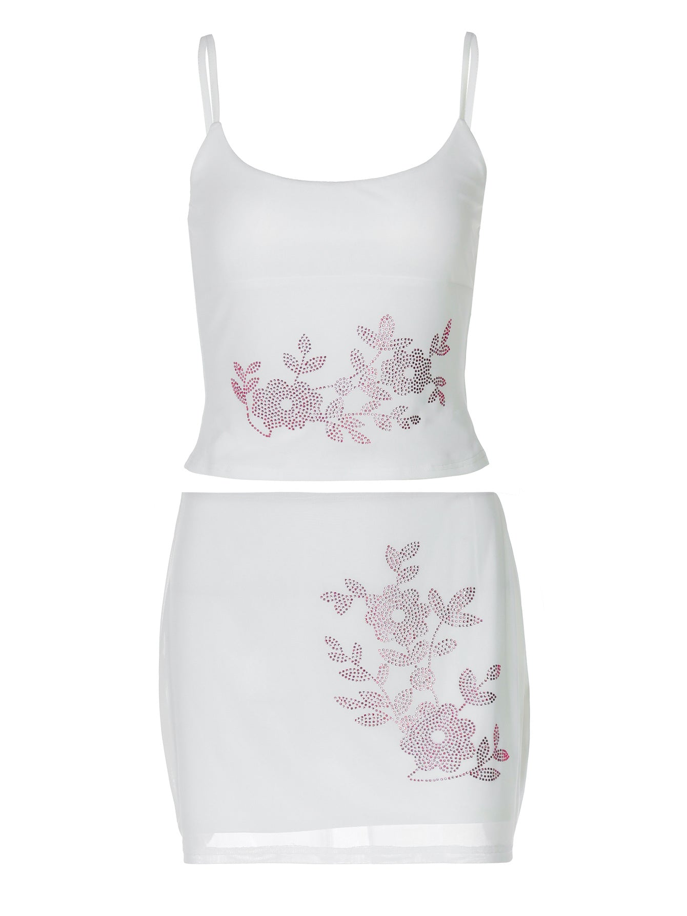 Sianna Halter Rhinestone Skirt Set [65UV6BRR]