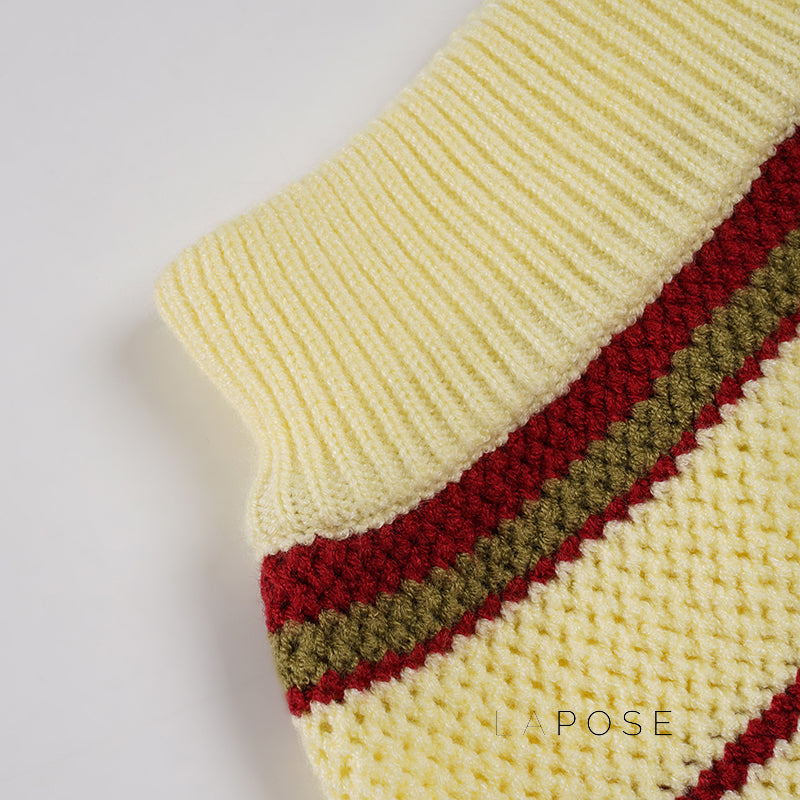 Silvia Striped Knit Cut-Out Shorts [KIW9DW12]