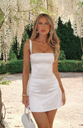 LaPose Sinai Pearl Satin Mini Dress