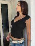 Siobhan V-Neck Crop Top [45I81VET]