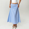 Sky Plaid Fishtail Maxi Skirt [1WL58WU5]